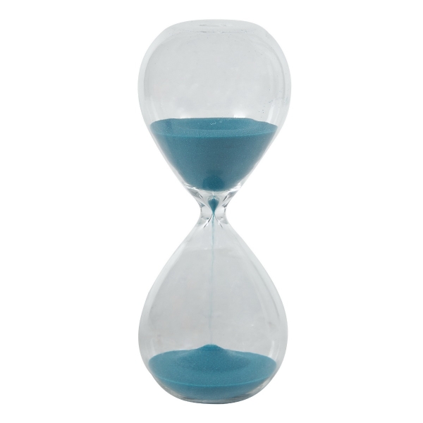 Artekko Hourglass Γυάλινη Διακοσμητική Κλεψύδρα με Μπλε Άμμο (7.5x7.5x20.3)cm