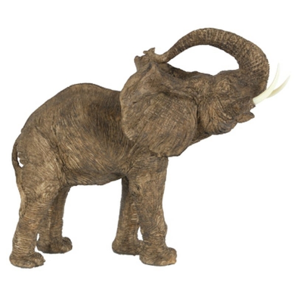 Artekko Elephant Διακοσμητικός Ελέφαντας Ρητίνης σε Γκρι με Καφέ (38.1x20.3x30.5)cm