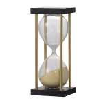 Artekko Hourglass Γυάλινη Διακοσμητική Κλεψύδρα σε Βάση με Μπεζ Άμμο (9x9x25.4)cm
