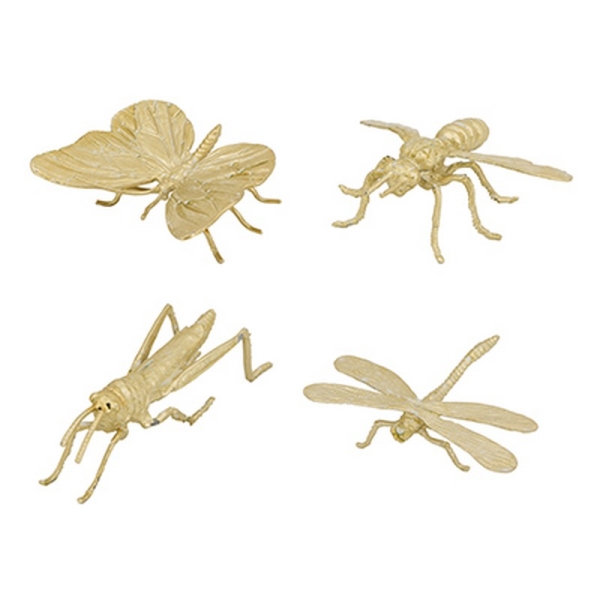 Artekko Insects Χρυσά Διακοσμητικά Έντομα από Κράμα (8.9x10.9x5.1)cm 4pcs