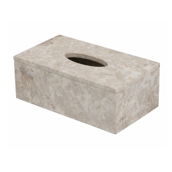 Artekko Marble Μπεζ Μαρμάρινη Θήκη για Χαρτομάντηλα (27x15x10)cm