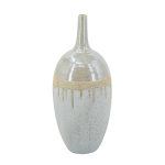 Artekko Glazed Μπεζ Κεραμικό Βάζο (18.5x18.5x44)cm