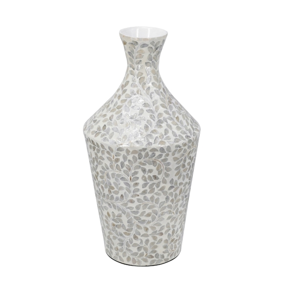 Artekko Ivory Γκρι Βάζο από Μπαμπού και Capiz (30x30x61)cm