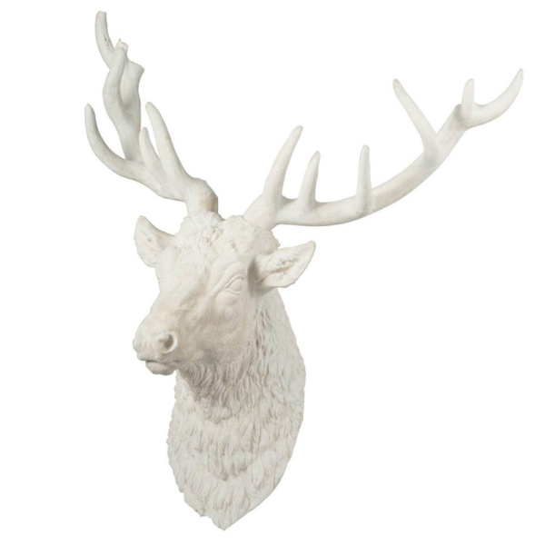 Artekko Deer Λευκό Διακοσμητικό Τοίχου Τάρανδος (66x33x81)cm